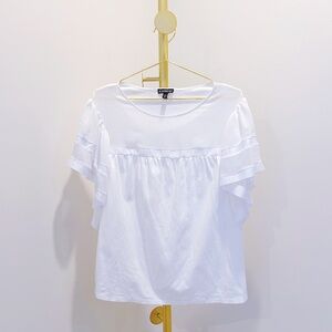 New EXPRESS white chiffon ruffle sleeves shirt